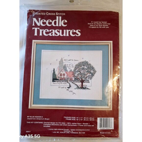 Counted Cross Stitch Kit "My Blue Heaven II" By Needle Treasures  Finished Size: - Picture 1 of 5